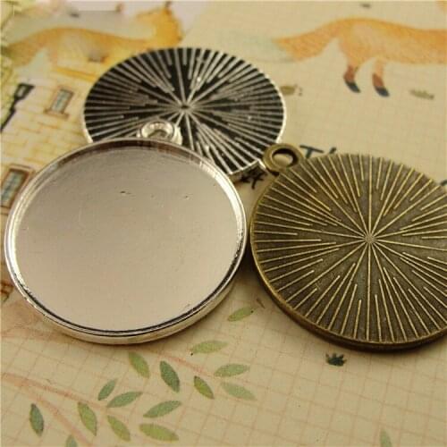 BASEHOME 10pcs/lot 25mm/30mm Round Cabochons Bases Jewelry Settings Pendant Bezel Trays Fit Glass Cabochon Cameo DIY Necklace