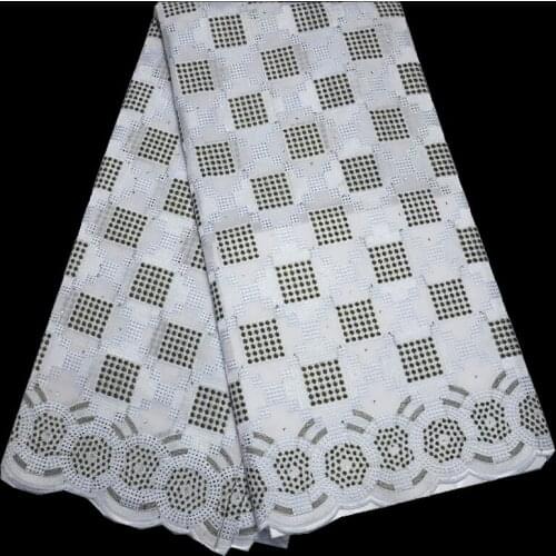 Free shipping (5yards/pc) High quality Swiss voile lace fabric black and white African cotton lace fabric for party dress CLH01