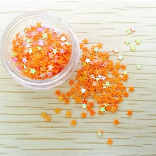 30g/lot 3mm Star Sequins Nail Art Flat Loose Sequins Cute Flake Wedding Craft Kids DIY Accessories Orange AB Confetti Spangles