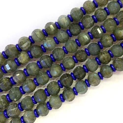 7x9mm/9x11mm Natural Gray Labradorite Beads Rondelle Faceted DIY Loose Beads For Jewelry Making beads Accessories 15'' Gift