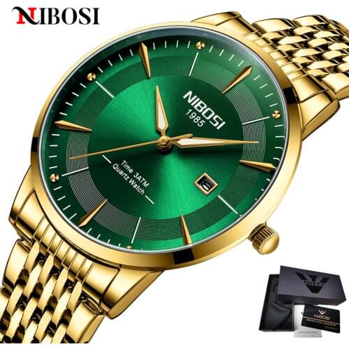 Top Brand Luxury NIBOSI Mens Watches Ultra Thin Curve Dial Casual Dress Watch Men Waterproof Quartz Wristwatch Relogio Masculino