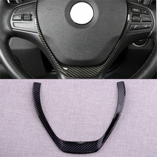 CITALL Steering Wheel Decoration Cover Trim Frame Fit For BMW 3 Series F30 F31 F34 2013 2014 2015 ABS Black Carbon Fiber Style