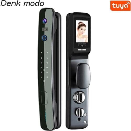 Denk modo Tuya Automatic Fingerprint Lock With Camera IC Card Password WIFI Mobile Phone Unlock Outdoor Home Smart Door Lock