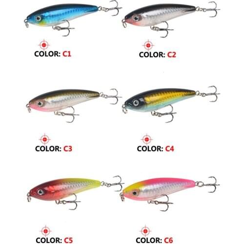 Artificial 6Pcs/set Fishing Lures 7.5cm/12g 6# Blood Tank Hook Bionic Bait Sinking Pencil Plastic Hard Bait Wobbler BBK 3D Eye