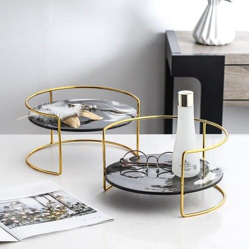 Nordic style Ceramic Storage Tray Gold Holder Jewelry Display Plate Gold Necklace Ring Earrings Display Tray Decoration Organize