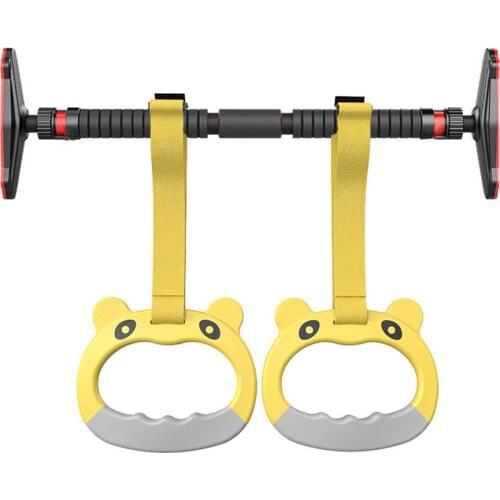 Kids Gymnastic Rings Door Horizontal Bar With Adjustable Panda Straps Indoor Fitness Strength Training Children Gym Ring Pull Up