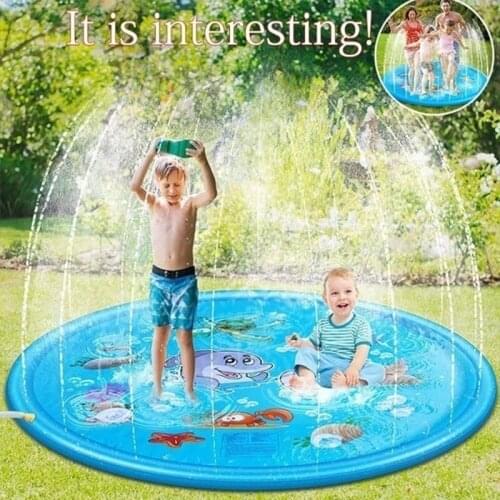 PVC Splash Water Play Mat Sprinkle Splash Pad Play Mat Toy Lawn Inflatable Sprinkler Pad for Outdoor Swimming Beach for Kids