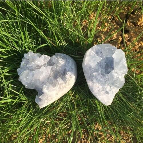 Hot! 1 heart 1 egg 100% natural blue crystal geode beautiful celestine heart&egg geode healing gemstone meditation as gift