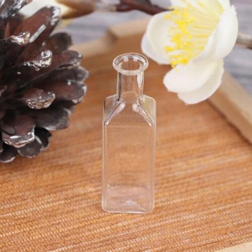 Dollhouse Mini Transparent Vase Accessories Doll House Miniatures 1:12 Square Vase Accessories Decorative Miniature