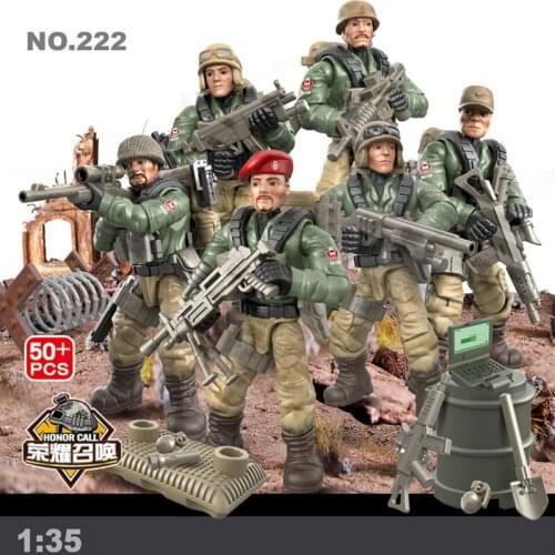 Simulation ww2 Wolves special attack team action figures soldiers mega building block modern military weapon gun bricks toys