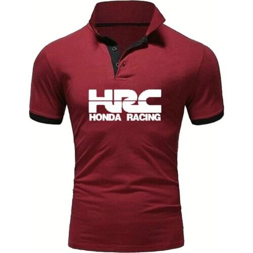 2021Summer Mens POLO shirt HRC race motorcycle Car Logo Printed Solid color high quality Pure cotton Mens short sleeve