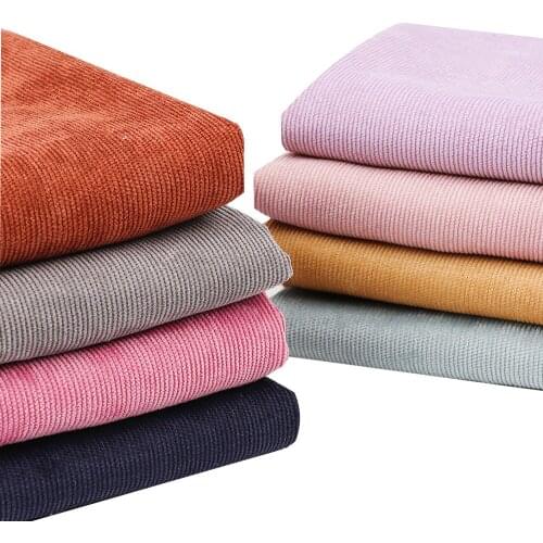 Soft Skin-friendly Cotton Corduroy Fabric Solid Color Ribbed Fabric For Cloth Garment Shoes Home textiles 160g 50*150cm/piece