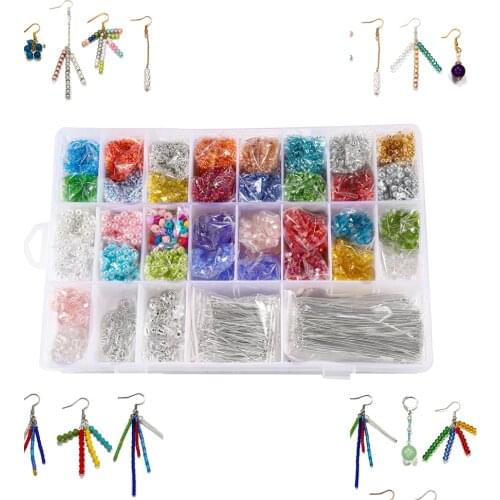 3000Pcs/Set Gold Jump Ring Earring Clasps Hooks Stud Earring Flat Head Pins Pearl Beads For DIY Jewelry Making Findings Kits