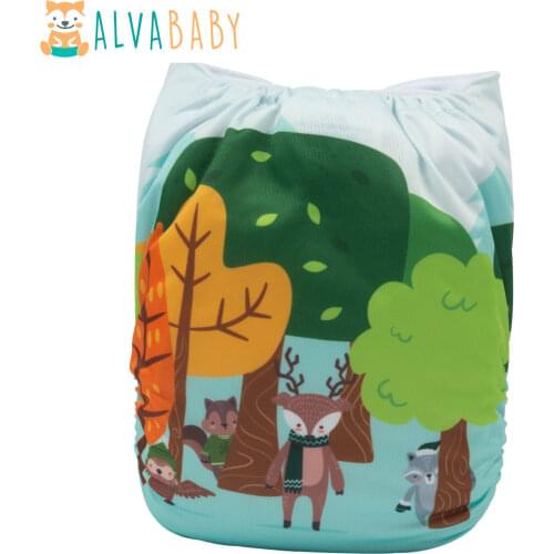 New Arrival! ALVABABY Cloth Diapers Baby High Quality Nappy for Babies 3-15kg with 1pc Reusable Insert