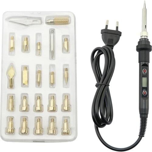 60W 80W Temperature Adjustable Soldering Iron Pyrography Nozzle Engraving Soldering Iron Handheld Electric Soldering Iron Set
