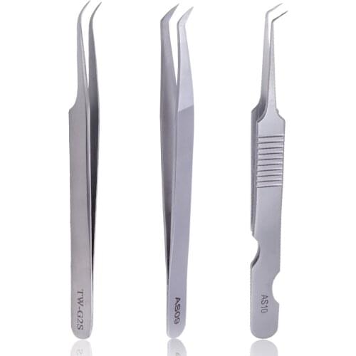 1Pcs Stainless Steel Eyelash Tweezers 3D-6D Volume Non-magnetic Eyelashes Extension Lash Tweezer Professional Makeup Tool