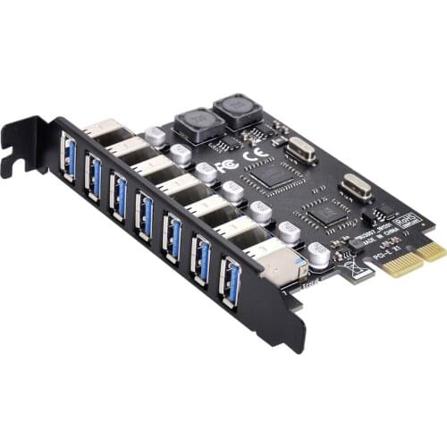 7 Ports PCI-E to USB 3.0 HUB PCI Express Expansion Card Adapter 5Gbps for Motherboard