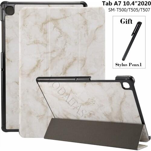 Fold case for Samsung Galaxy Tab A7 2020 SM-T500 SM-T505 T507 10.4 inch PC Stand Cover Shell Tablet Protective Case Tab A7 Cover
