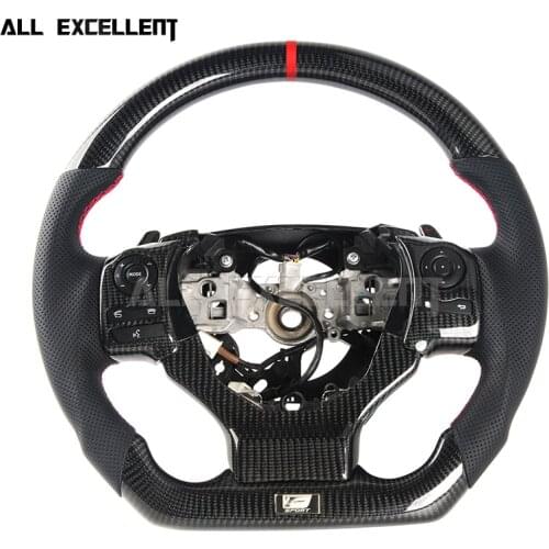 Carbon fiber steering wheel replacement with perforated leather For Lexus is250 is300 ES CT Crown Toyota
