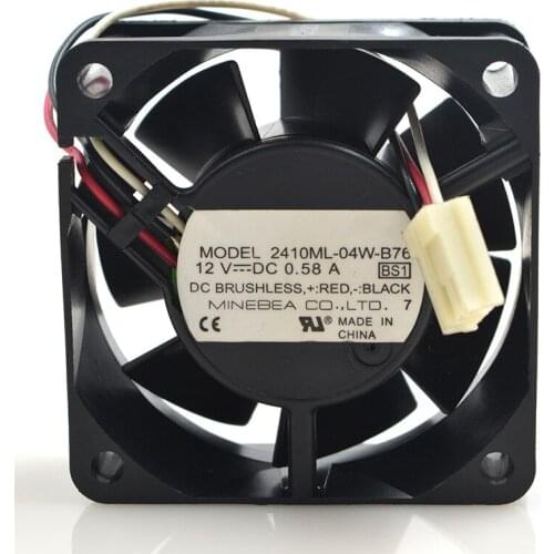 FOR NMB 6025 12V 0.58A 2410ML-04W-B76 three-wire intelligent temperature-controlled radiation fan