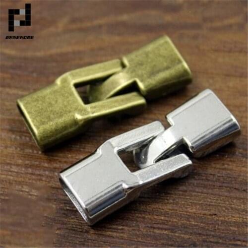 BASEHOME 5pcs/lot Bracelet Clasps 10x4mm Rectangle Hole Jewelry Connectors Fit Leather Cord DIY Bracelets Jewelry Making