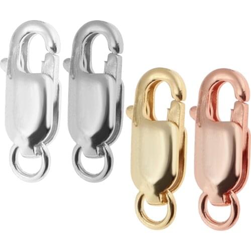 1 Piece 925 Sterling Silver Lobster Claw Hook Carabiner 8 Mm For