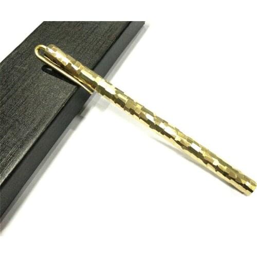 1PC Portable Polished Handmade Brass Signature Writing Pen EDC Tactical Self-defense Metal Copper Pen Office Desktop Decoration