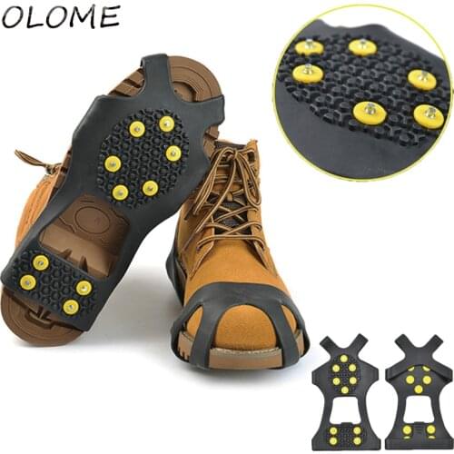 10 Studs S M L XL XXL Universal outdoor Safety Anti-Skid Snow Ice Climbing Shoe Spikes Grips Crampons Cleats Overshoes