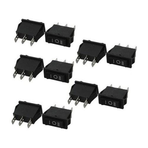 10pcs/lot AC 16A/250V 20A/125V 3 Pin SPDT ON/OFF/ON Panel Mount Boat Rocker Switch KCD3 black