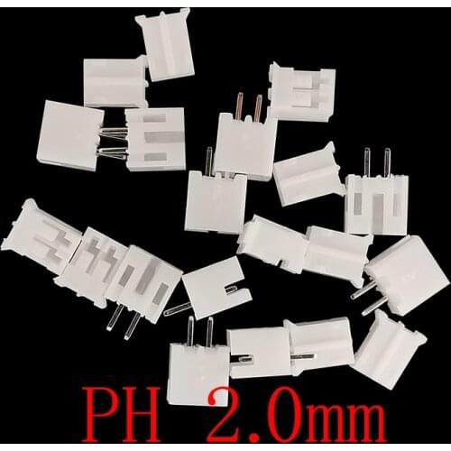 100Pcs JST PH 2.0mm 2Pin Male Plug/Female Socket Plastic Housing Terminal Connector for PCB/Eelectronic Circuit PH 2.0 Cable etc