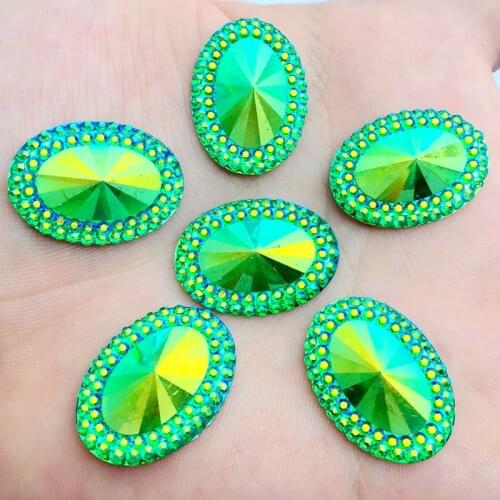 15pcs/lot 18*25mm Resin Stones Flatback Rhinestones DIY Sewing Crystals Beads for Wedding Dress -E826