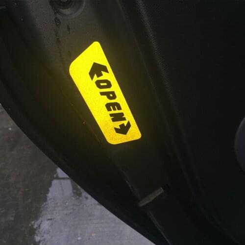 2pcs Car Door Open Sticker Warning Safety Reflective Stickers Decals For Mini Cooper Clubman Countryman Smart fortwo forfour 453