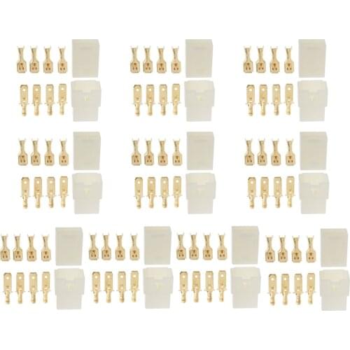 20 Kit Car Male Female 2Pin+4Pin 6.3mm Locking Connectors Plug & Socket