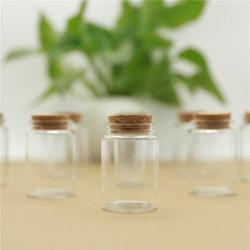 24 pcs/lot 47*70mm 80ml Candy Glass Jars Test Tube Cork Glass Bottles Stopper Spicy Storage Containers spice Vials DIY Craft