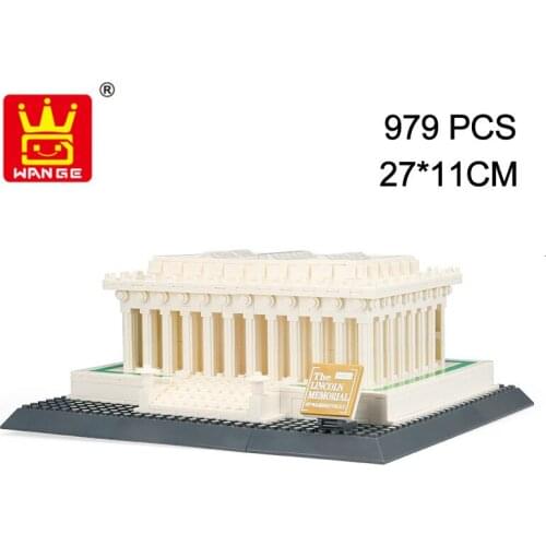 4216 Blocks World Architecture Lincolns Memorial Model Building Bricks For Children Creativer Toys Brinquedos Birthday Gifts