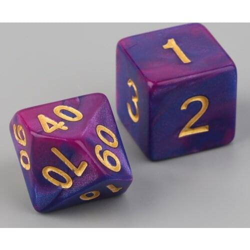 7pcs Dual-Color Dices D4 D6 D8 D10 D12 D20 Multi Sided Game Role Playing Dual Color Dices