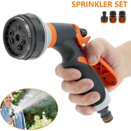 8 Pattern Garden Water Gun Nozzle Hose Nozzle Adjustable Nozzle Water Gun Lawn Hose Multifunction Garden High Pressure Sprayer