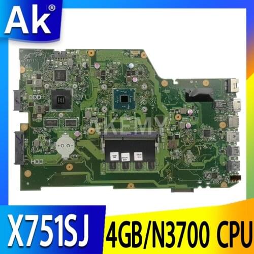 90NB07S0-R00010 for ASUS X751SV X751SJ X751S Laptop Motherboard 4G/N3700 CPU GT920M