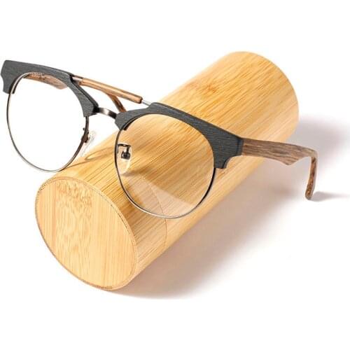 AZB Brand Wood Eyeglasses Frame Optical Frames Eyeglasses Prescription Glasses Women Men Myopia Frames WITH Transparent Lens