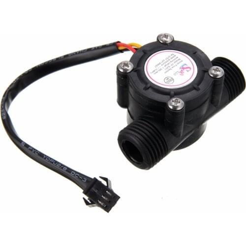 1/2'' Water Flow Sensor 1-30L/min Hall Flowmeter Temperature Sensor for Arduino Turbine Flowmeter Measure Temperature Instrument