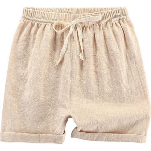 2021 Summer Boys Casual Soft Shorts Children Cotton Elastic Waist Pants Toddler Kids Pants Solid Color Baby Boys Clothes