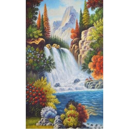 Valley Waterfall Scenery Diamond Painting Round Full Drill Cartoon Nouveaute DIY Mosaic Embroidery 5D Cross Stitch Home Decor