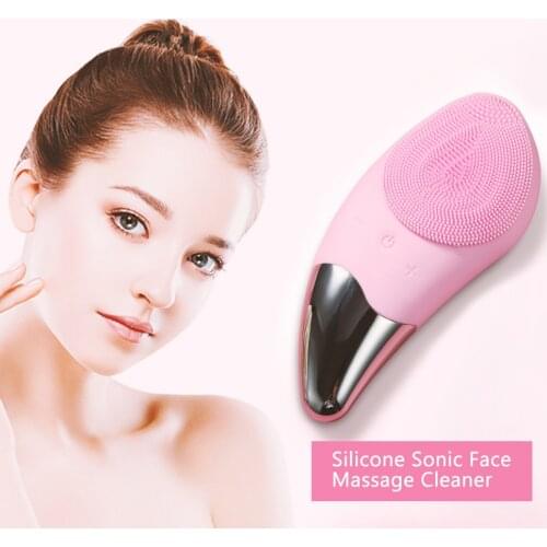 Electric Facial Cleansing Brush Massager Waterproof Silicone Sonic Face Massage Cleaner Deep Pore Face Cleansing Brush Device