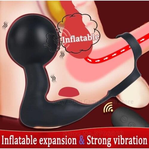 Electric Huge Inflatable Vibrator Butt Plug Big Anal Plug For Men Prostate Massager Delayed Ejaculation Anus Dilation Sex Toys