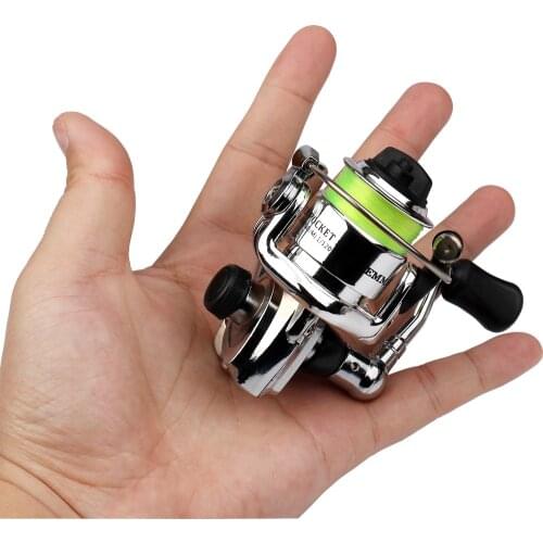 Mini 100 Pocket Spinning Fishing Reel Fishing Tackle Small Spinning Reel 4.3:1 Metal Wheel Pesca Small Reel with 100m Line