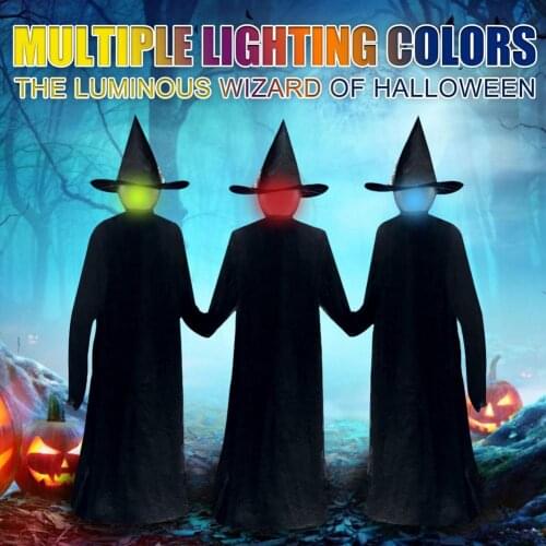 Creative Wizard Shape Statue Halloween Decor Horror Visual Effect Fabric Statue Model Halloween Decorations