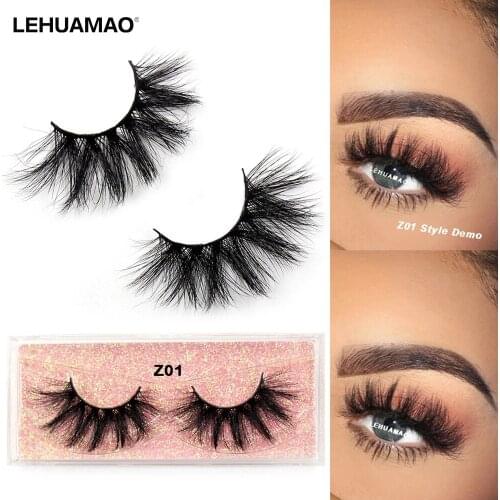 LEHUAMAO Makeup Eyelashes 3D Mink Lashes Fluffy Soft Wispy Volume Natural long Cross False Eyelashes Eye Lashes Reusable Eyelash