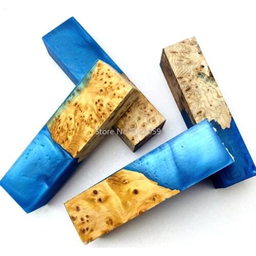 1piece Resin Knife Handle Material for DIY Knife Handle Making Resin Mixed Burlap Wood Plate Material 105X34X27mm