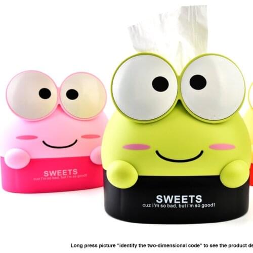 Lovely Frog Tissue Boxes Cute Napkin Cases Storage Box Desk Organizer Living Bathroom Table Decoration Accessories
