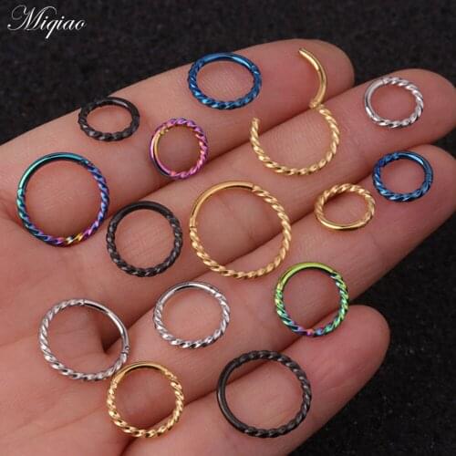 Miqiao 2pcs Hot Selling Simple Stainless Steel Hemp Wreath Ear Bone Nail 6mm-12mm Exquisite Piercing Jewelry